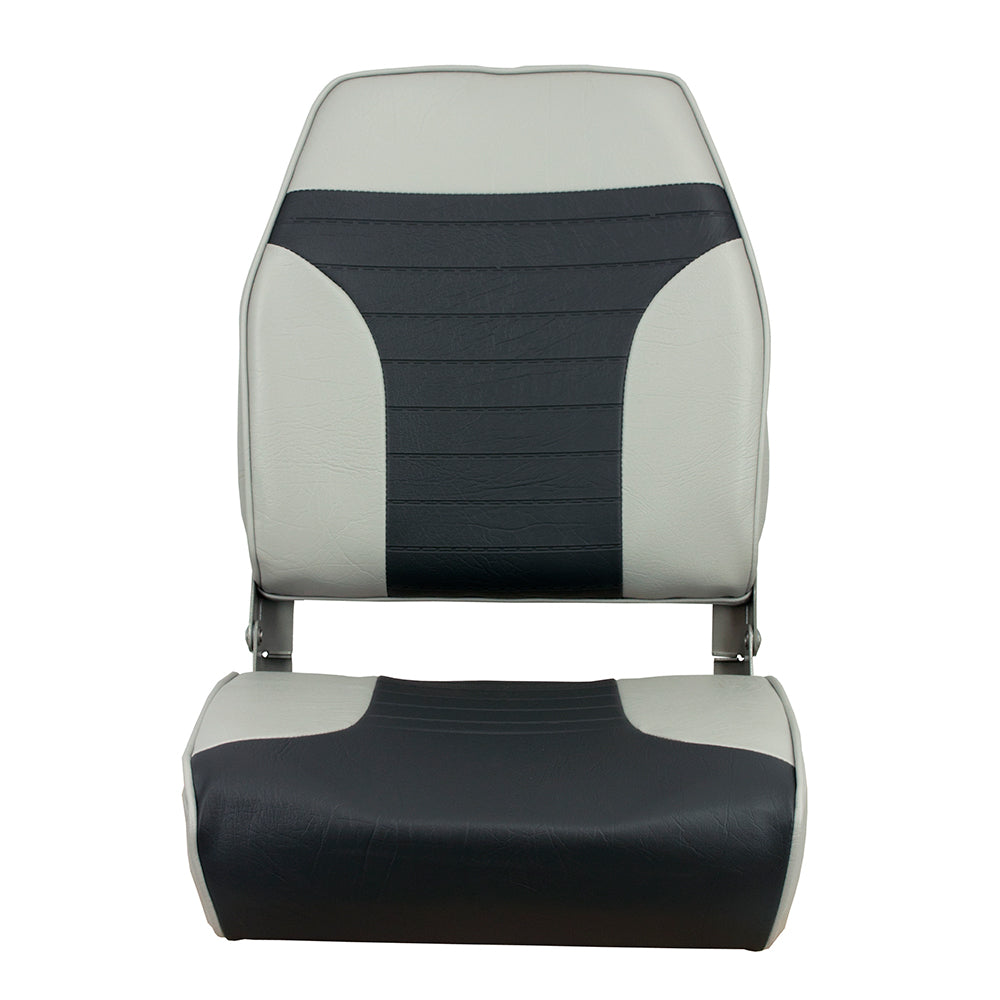 Springfield High Back Multi-Color Folding Seat - Grey/Charcoal [1040663] - Premium Seating from Springfield Marine - Just $121.99! 