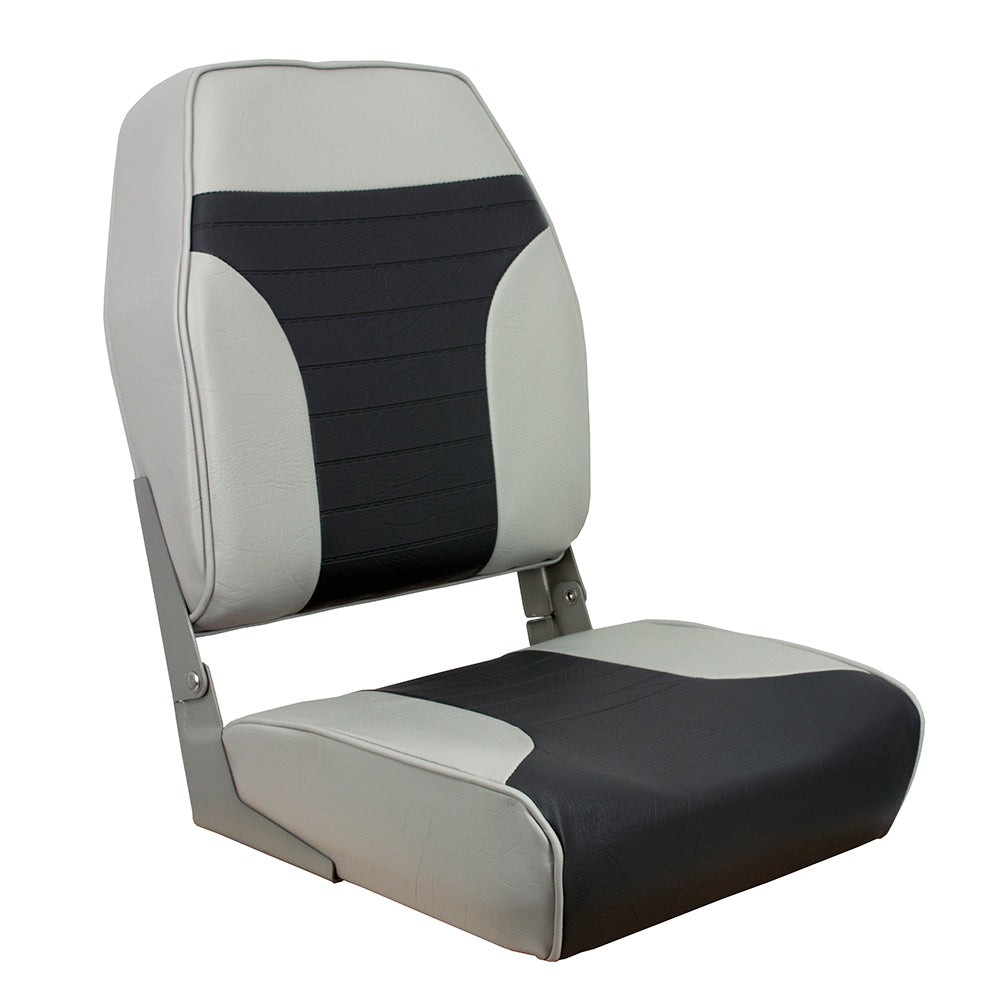 Springfield High Back Multi-Color Folding Seat - Grey/Charcoal [1040663] - Premium Seating from Springfield Marine - Just $121.99! 