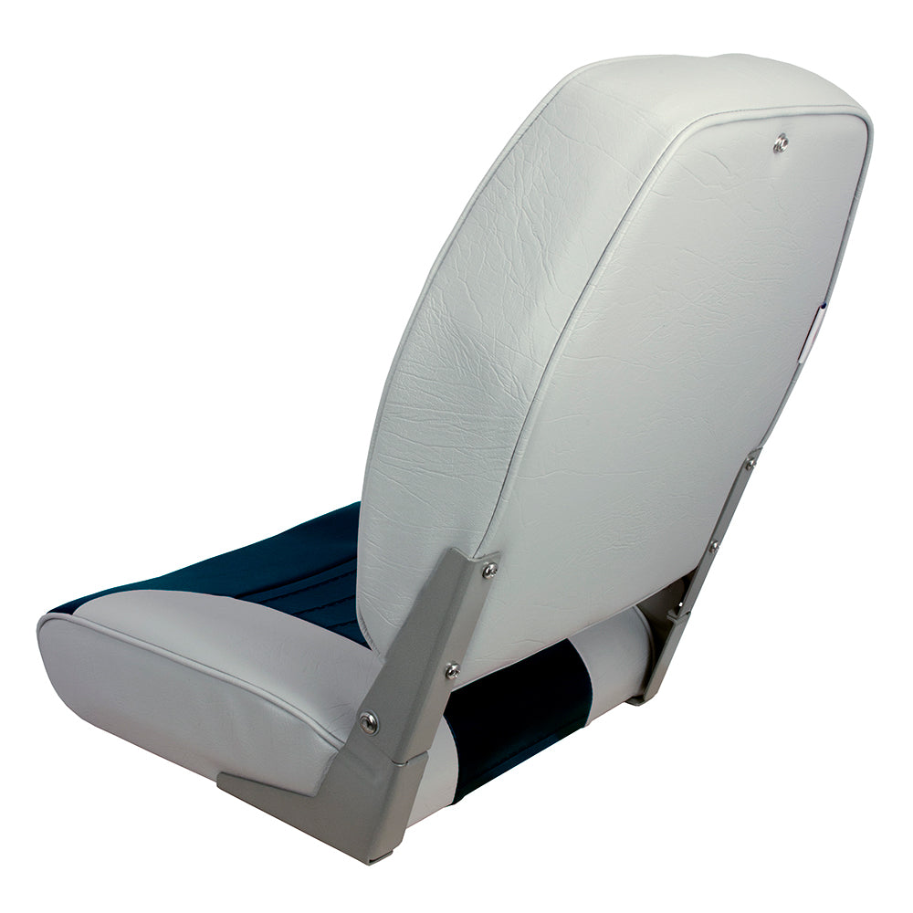 Springfield High Back Multi-Color Folding Seat - Blue/Grey [1040661] - Premium Seating from Springfield Marine - Just $121.99! 