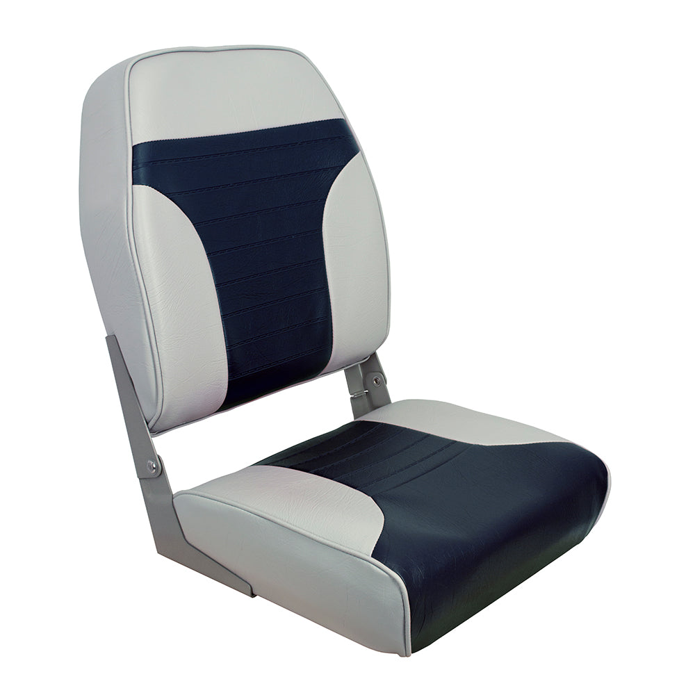 Springfield High Back Multi-Color Folding Seat - Blue/Grey [1040661] - Premium Seating from Springfield Marine - Just $121.99! 