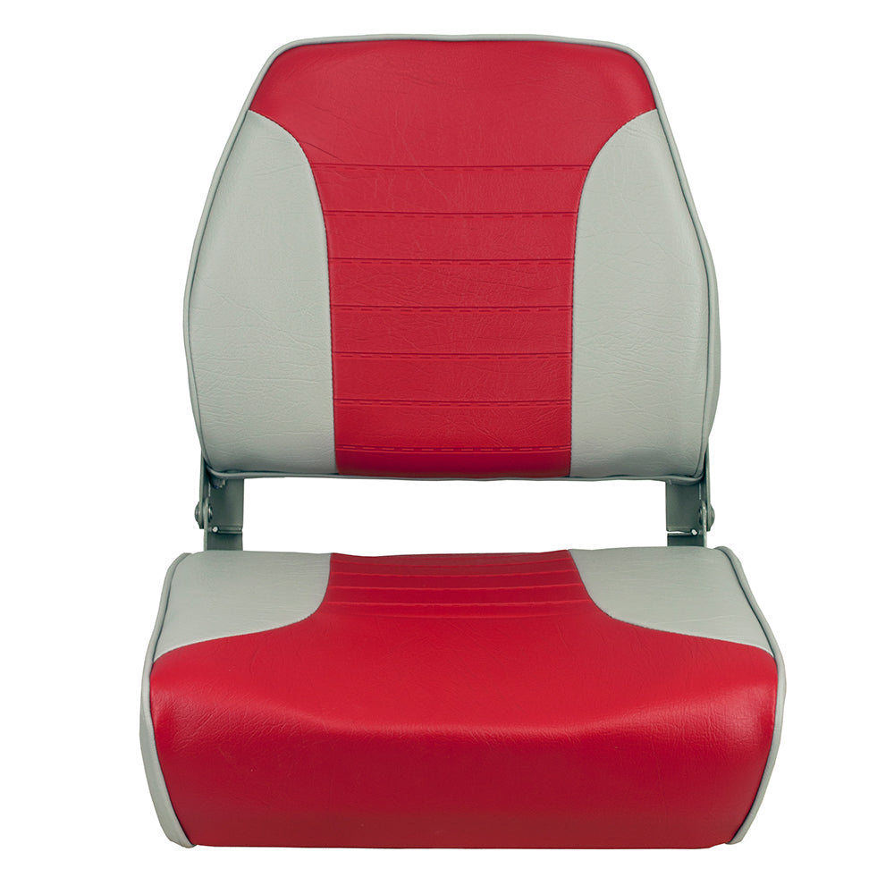 Springfield Economy Multi-Color Folding Seat - Grey/Red [1040655] - Premium Seating from Springfield Marine - Just $99.99! 