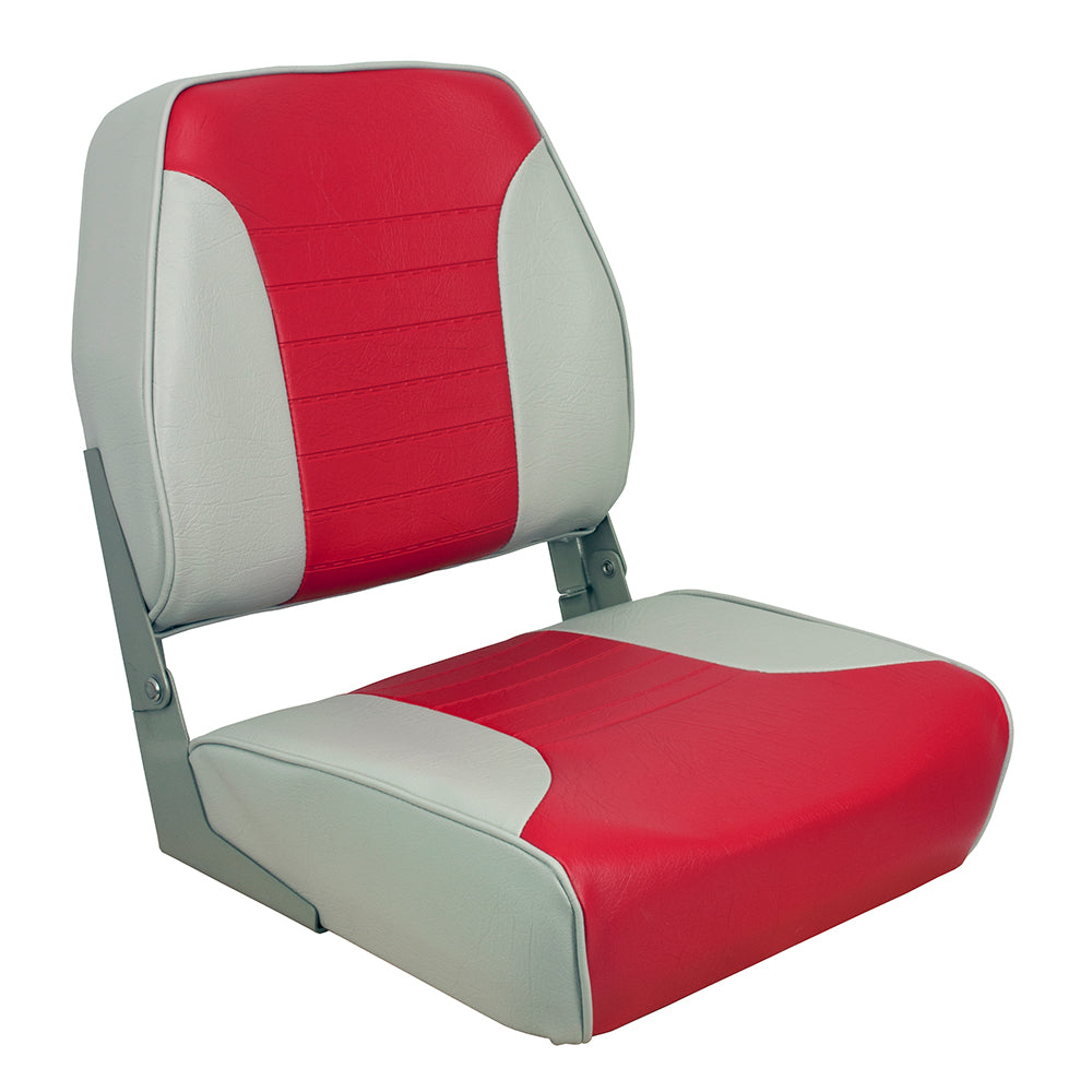 Springfield Economy Multi-Color Folding Seat - Grey/Red [1040655] - Premium Seating from Springfield Marine - Just $99.99! 