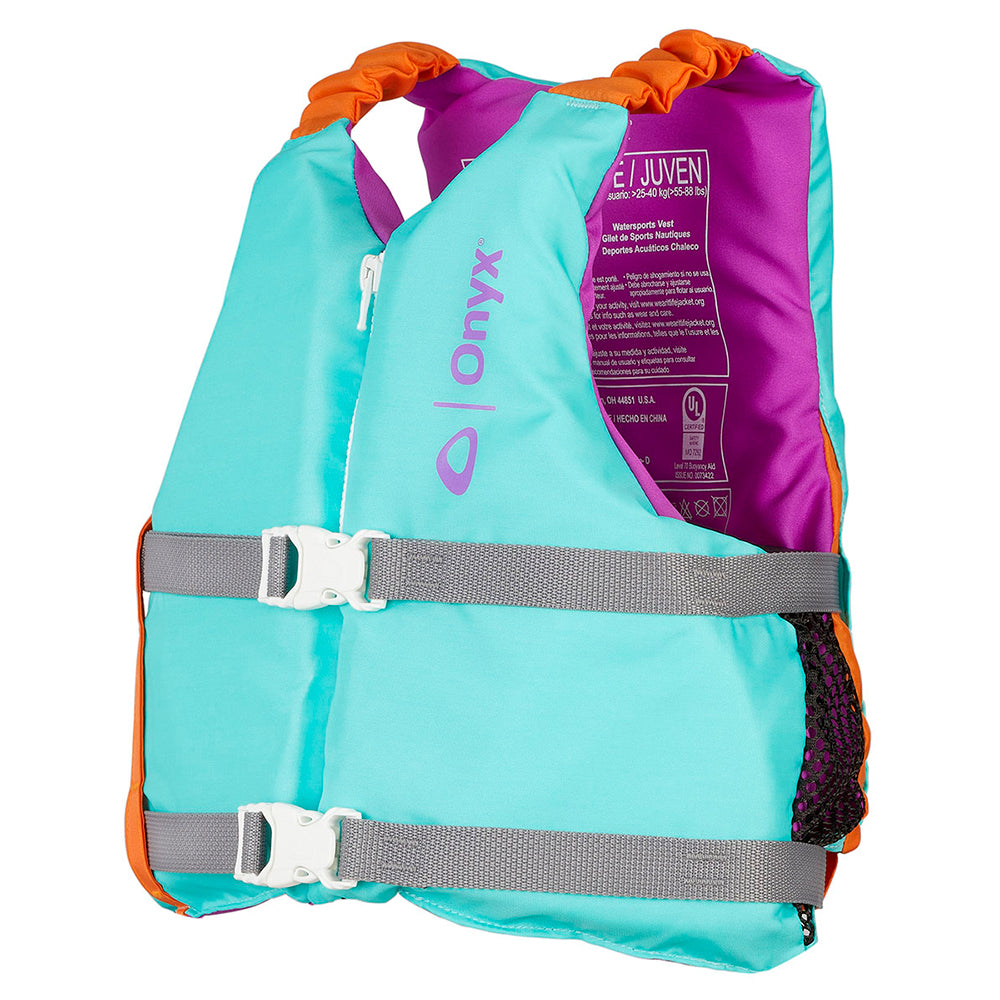 Onyx Youth Universal Paddle Vest - Aqua [121900-505-002-21] - Premium Personal Flotation Devices from Onyx Outdoor - Just $42.99! 