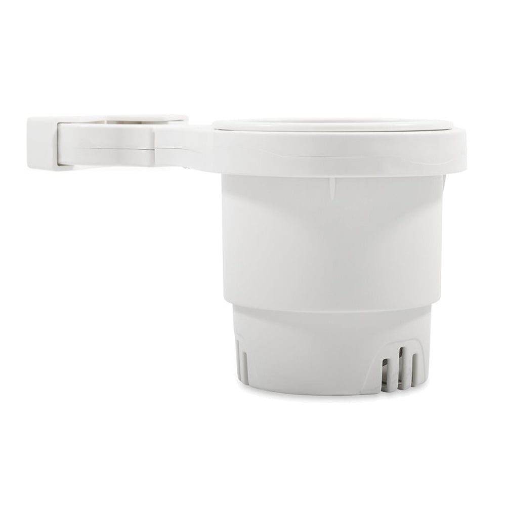 Camco Clamp-On Rail Mounted Cup Holder - Large for Up to 2" Rail - White [53083] - Premium Deck / Galley from Camco - Just $10.99! 