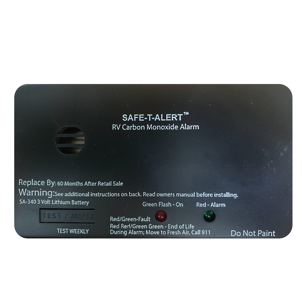 Safe-T-Alert SA-340 Black RV Battery Powered CO Detector - Rectangle [SA-340-BL] - Premium Fume Detectors from Safe-T-Alert - Just $58.99! 