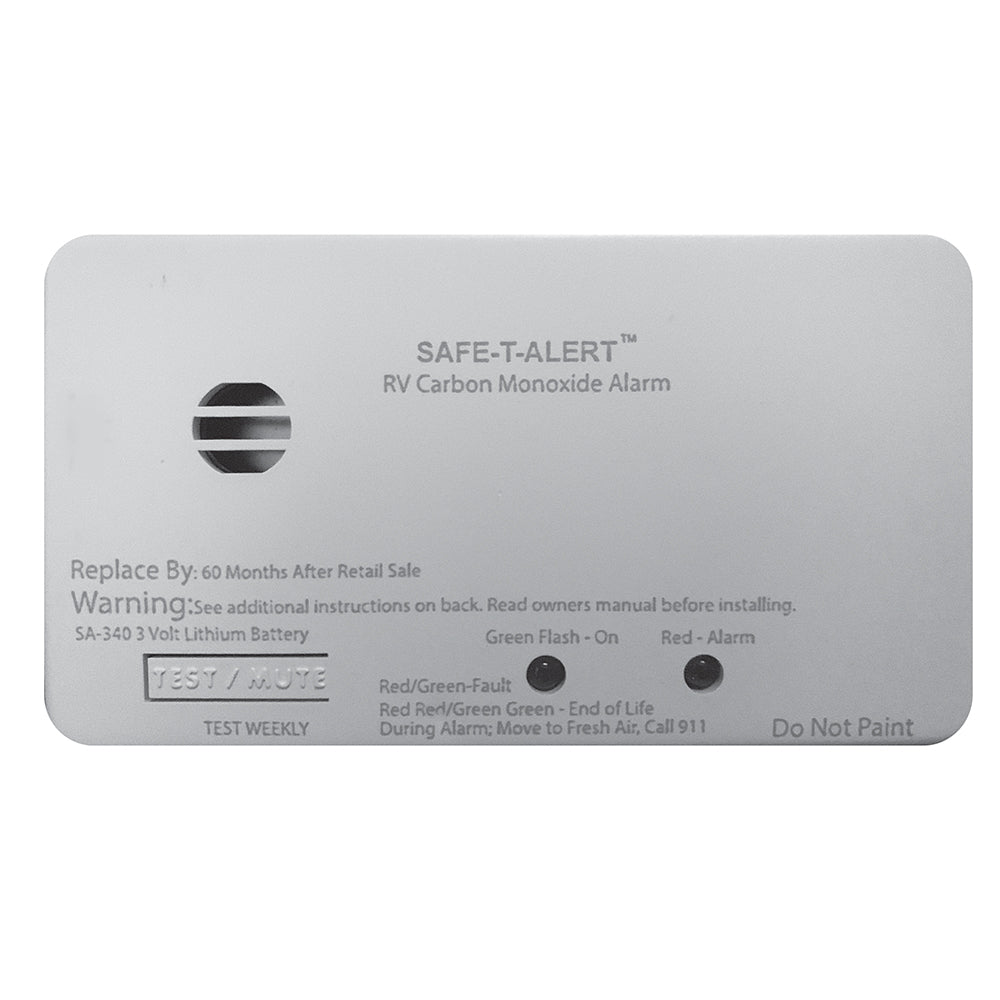 Safe-T-Alert SA-340 White RV Battery Powered CO Detector - Rectangle [SA-340-WT] - Premium Fume Detectors from Safe-T-Alert - Just $58.99! 