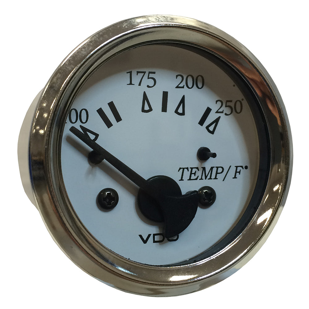 VDO Cockpit Marine 52MM (2-1/16") Water Temp. Gauge - 0-250F - White Dial/Chrome Bezel [310-15277] - Premium Gauges from VDO - Just $20.99! 