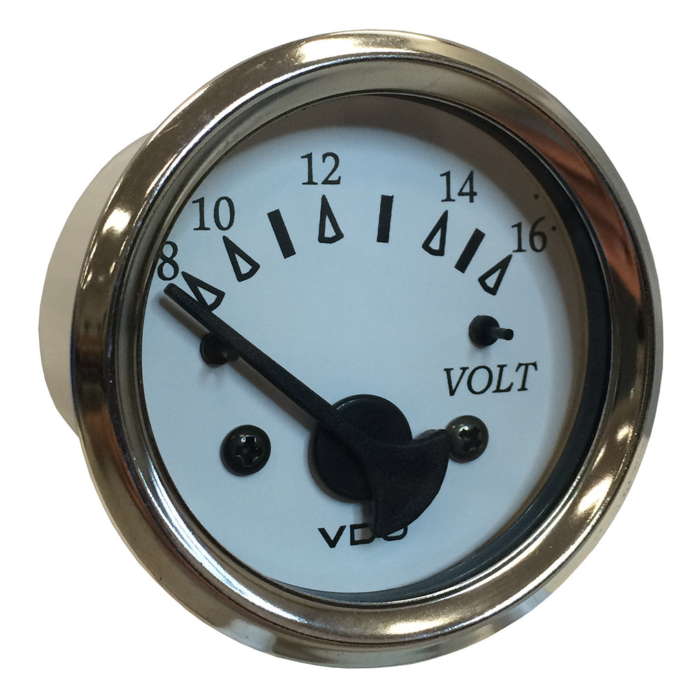 VDO Cockpit Marine 52MM (2-1/16") Voltmeter - White Dial/Chrome Bezel [332-15282] - Premium Gauges from VDO - Just $20.99! 