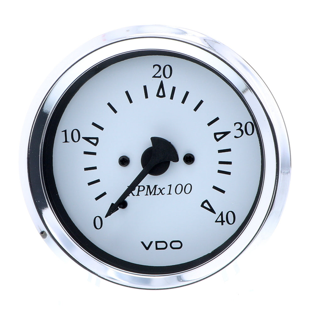 VDO Cockpit Marine 85MM (3-3/8") Diesel Tachometer - Alternator Input - White Dial/Chrome Bezel [333-15272] - Premium Gauges from VDO - Just $69.99! 