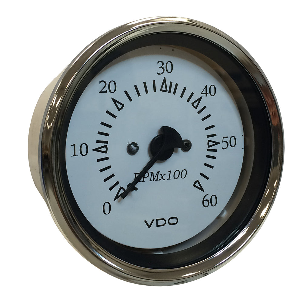 VDO Cockpit Marine 85MM (3-3/8") Sterndrive Tachometer - White Dial/Chrome Bezel [333-15274] - Premium Gauges from VDO - Just $69.99! 