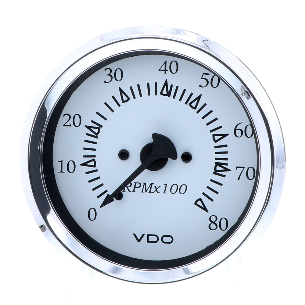 VDO Cockpit Marine 85MM (3-3/8") Outboard Tachometer - White Dial/Chrome Bezel [333-15275] - Premium Gauges from VDO - Just $69.99! 