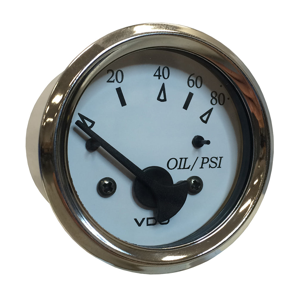 VDO Cockpit Marine 52MM (2-1/16") Oil Pressure Gauge - White Dial/Chrome Bezel [350-15276] - Premium Gauges from VDO - Just $20.99! 