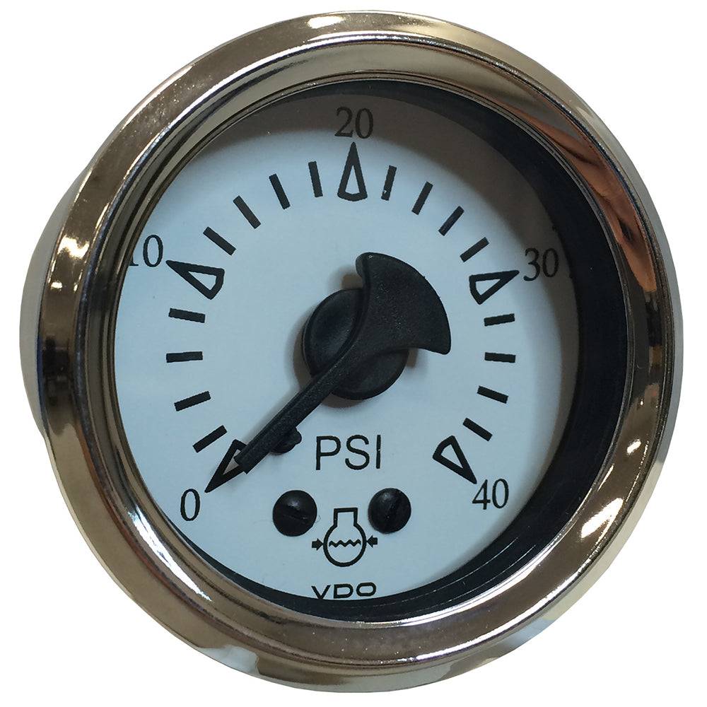 VDO Cockpit Marine 52MM (2-1/16") Mechanical Water Pressure Gauge - White Dial/Chrome Bezel [150-15283] - Premium Gauges from VDO - Just $34.99! 