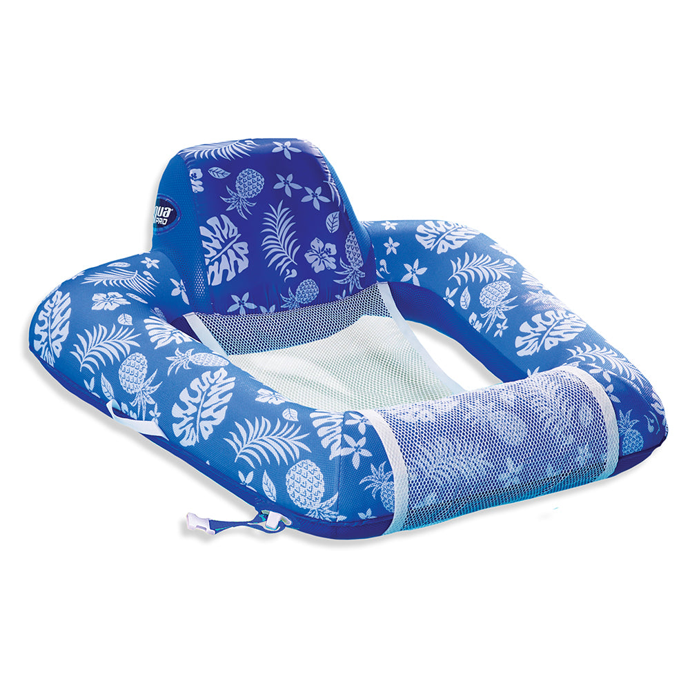 Aqua Leisure Supreme Zero Gravity Chair Hibiscus Pineapple Royal Blue w/Docking Attachment [APL17290S1] - Premium Floats from Aqua Leisure - Just $33.99! 