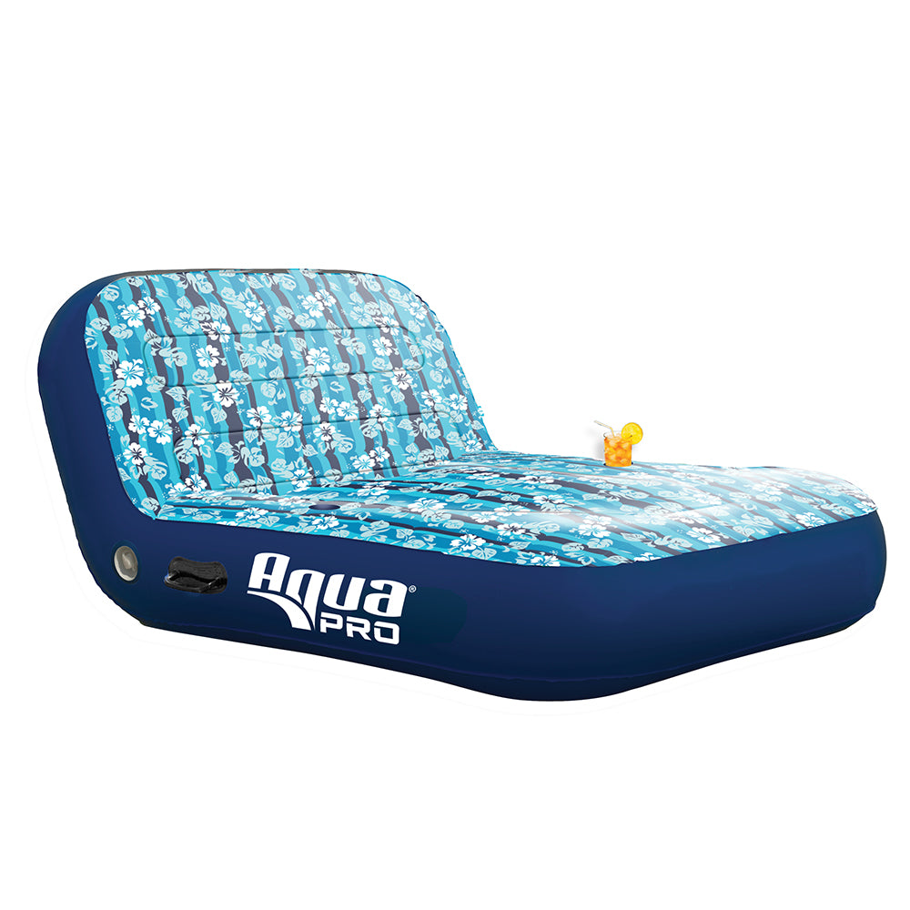 Aqua Leisure Ultra Cushioned Comfort Lounge Hawaiian Wave Print - 2-Person [APL17011S2] - Premium Floats from Aqua Leisure - Just $82.99! 