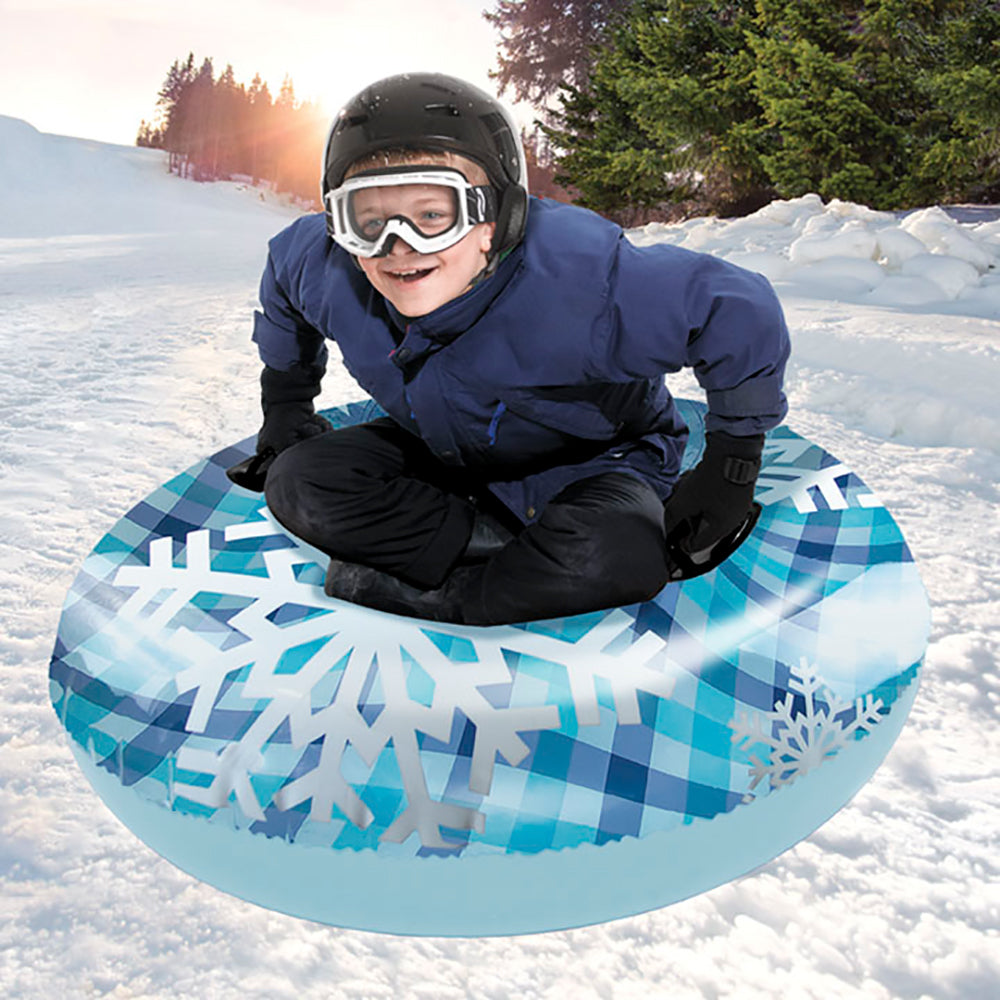 Aqua Leisure 43" Pipeline Sno Clear Top Racer Sno-Tube - Cool Blue Plaid [PST13365S2] - Premium Winter Sports from Aqua Leisure - Just $14.99! 