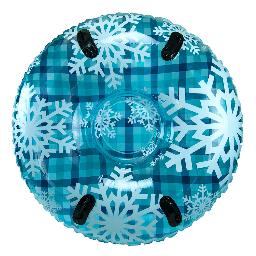 Aqua Leisure 43" Pipeline Sno Clear Top Racer Sno-Tube - Cool Blue Plaid [PST13365S2] - Premium Winter Sports from Aqua Leisure - Just $14.99! 