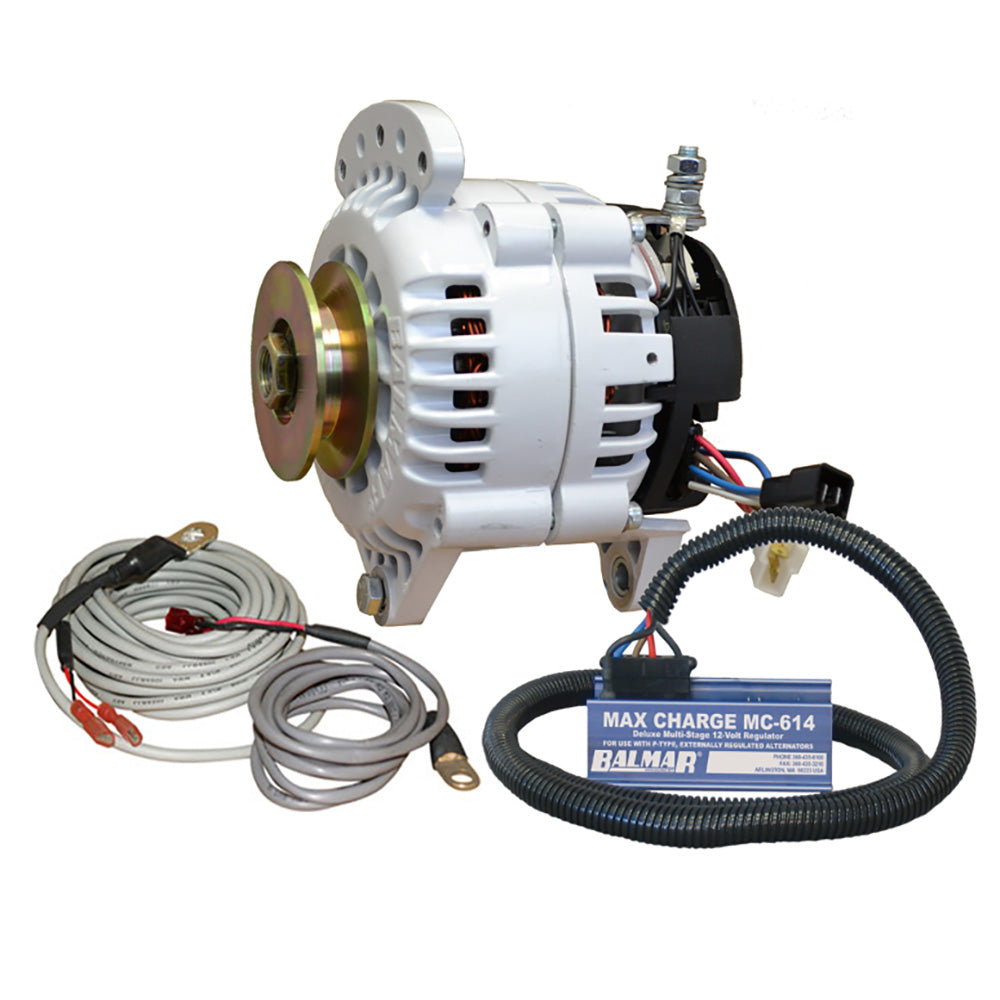 Balmar Alternator 100 AMP Kit 12V 3.15" Dual Foot Saddle Single Vee Pulley Regulator  Temp Sensor [60-YP-MC-100-SV] - Premium Alternators from Balmar - Just $925! 