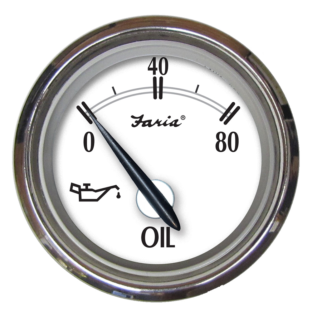 Faria Newport SS 2" Oil Pressure Gauge - 0 to 80 PSI [25001] - Premium Gauges from Faria Beede Instruments - Just $40.99! 