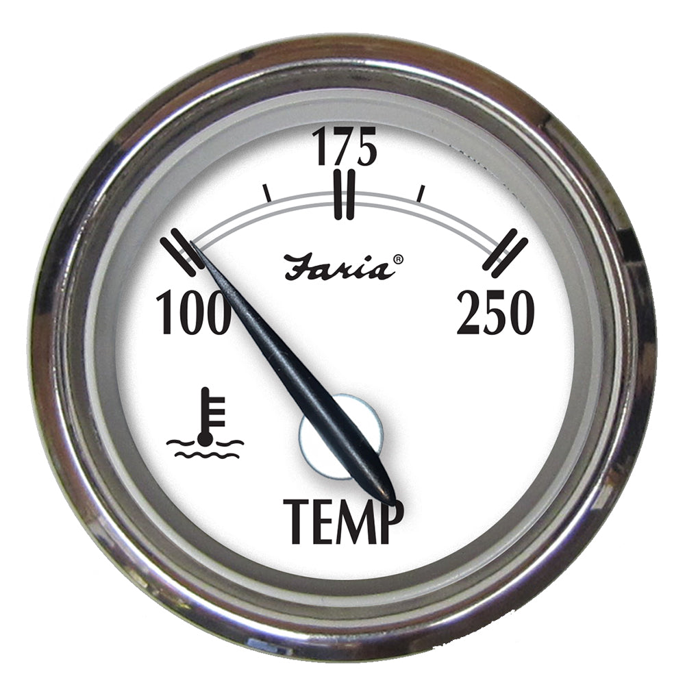 Faria Newport SS 2" Water Temperature Gauge - 100 to 250 F [25002] - Premium Gauges from Faria Beede Instruments - Just $40.99! 