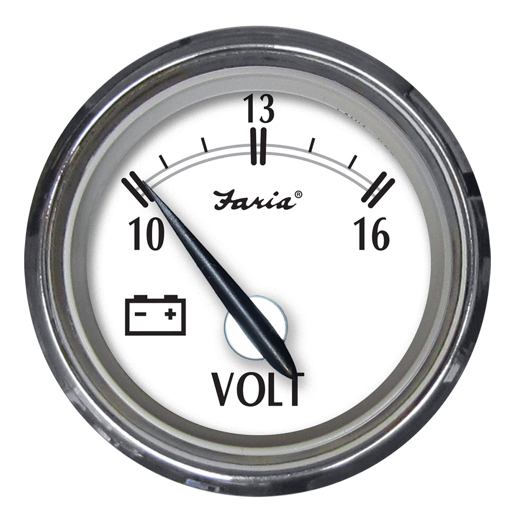 Faria Newport SS 2" Voltmeter - 10 to 16V [25009] - Premium Gauges from Faria Beede Instruments - Just $40.99! 