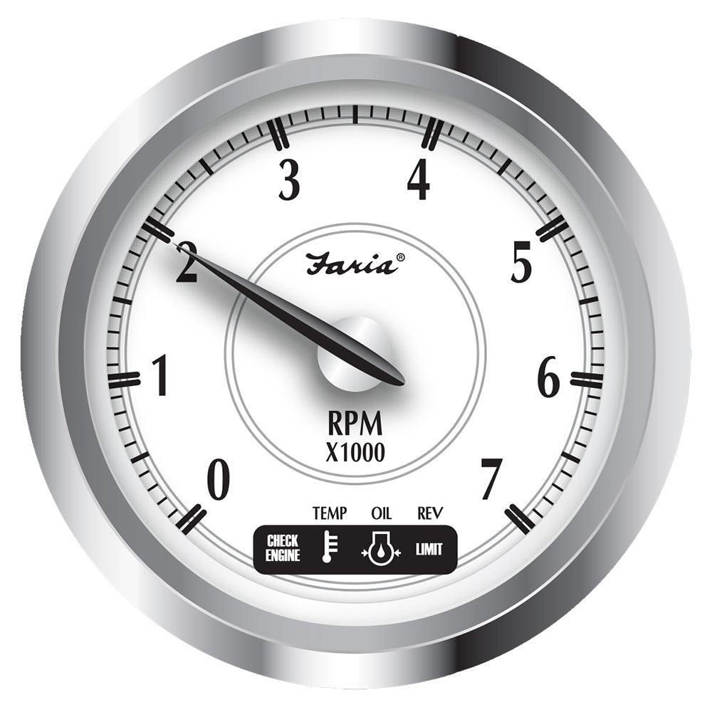 Faria Newport SS 4" Tachometer w/System Check Indicator f/Suzuki Gas Outboard - 0 to 7000 RPM [45001] - Premium Gauges from Faria Beede Instruments - Just $227.99! 