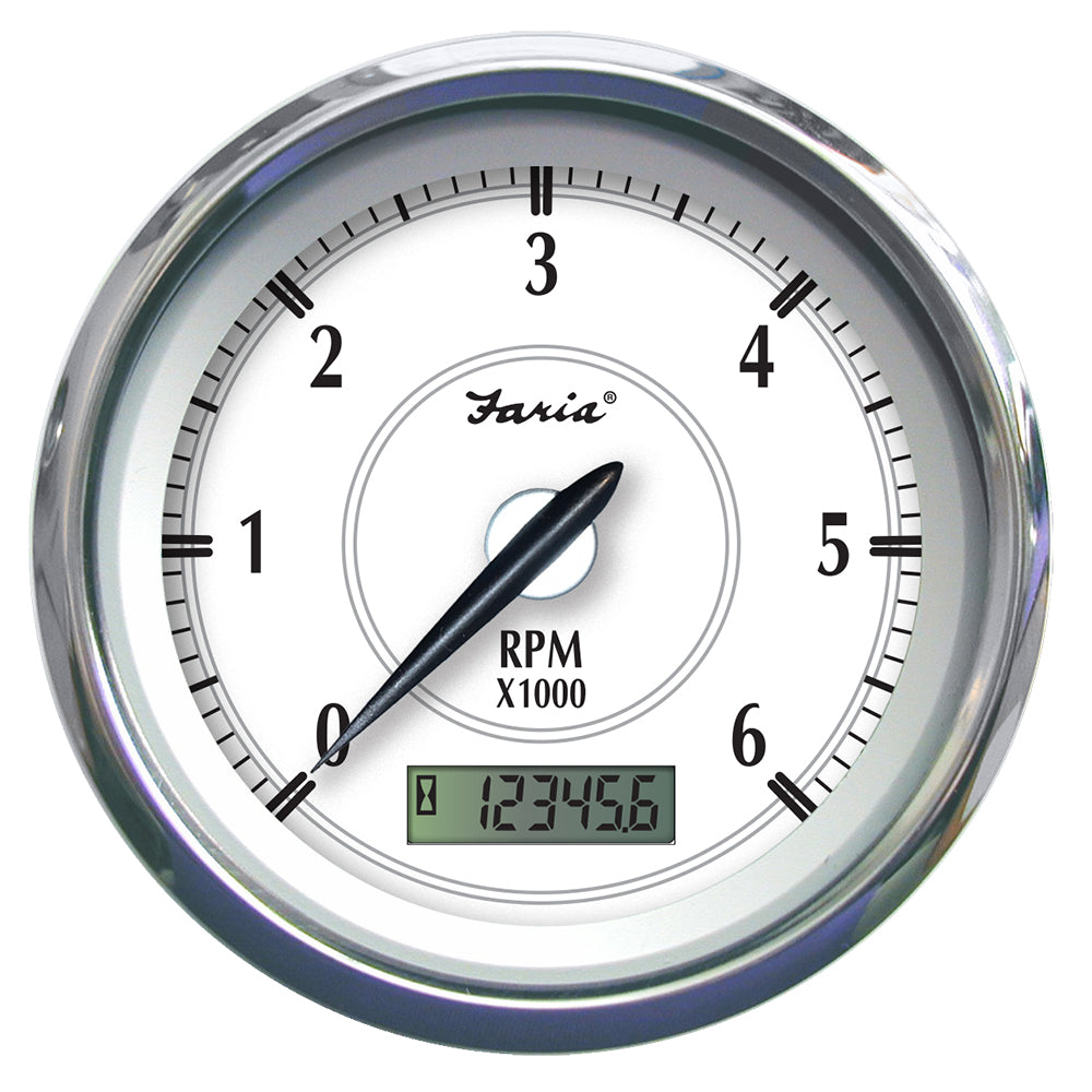 Faria Newport SS 4" Tachometer w/Hourmeter f/Gas Outboard - 7000 RPM [45005] - Premium Gauges from Faria Beede Instruments - Just $135.99! 