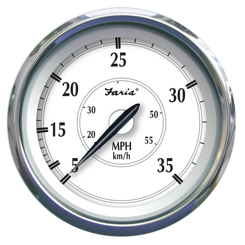 Faria Newport SS 4" Speedometer - 0 to 35 MPH [45008] - Premium Gauges from Faria Beede Instruments - Just $63.99! 