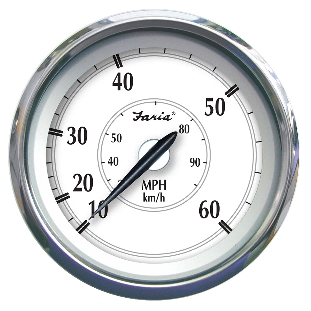 Faria Newport SS 4" Speedometer - 0 to 60 MPH [45010] - Premium Gauges from Faria Beede Instruments - Just $63.99! 