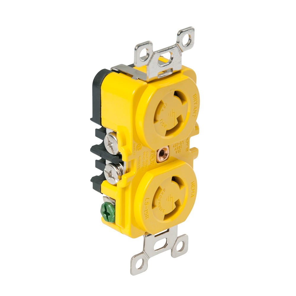 Marinco Locking Receptacle - 15A, 125V - Yellow [4700CR] - Premium Shore Power from Marinco - Just $69.99! 