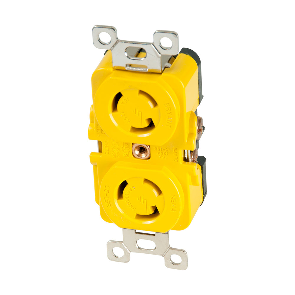 Marinco Locking Receptacle - 15A, 125V - Yellow [4700CR] - Premium Shore Power from Marinco - Just $69.99! 