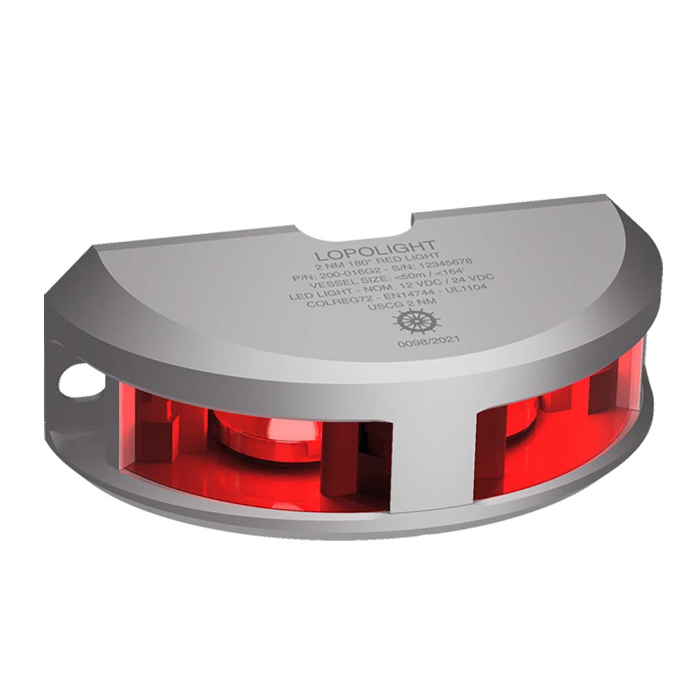 Lopolight Series 200-016 - Navigation Light - 2NM - Vertical Mount - Red - Silver Housing [200-016G2] - Premium Navigation Lights from Lopolight - Just $332.77! 