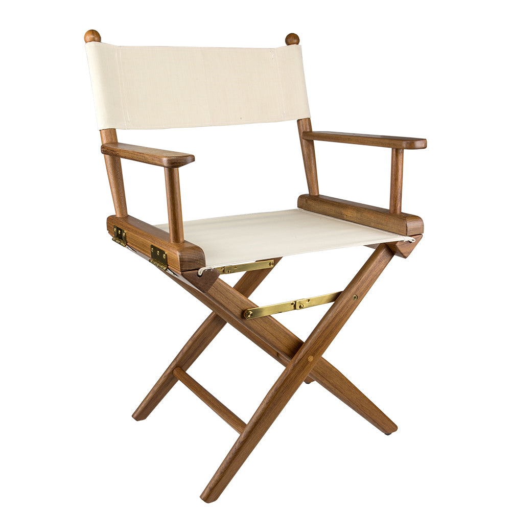 Whitecap Directors Chair w/Natural Seat Covers - Teak [60044] - Premium Teak from Whitecap - Just $376.99! 