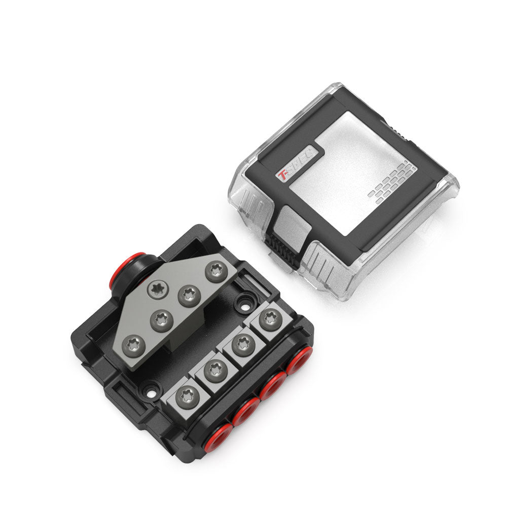 T-Spec VFDB4 MANL 4 Position Distribution Block w/Cover [VFDB4] - Premium Busbars, Connectors & Insulators from T-Spec - Just $38.99! 