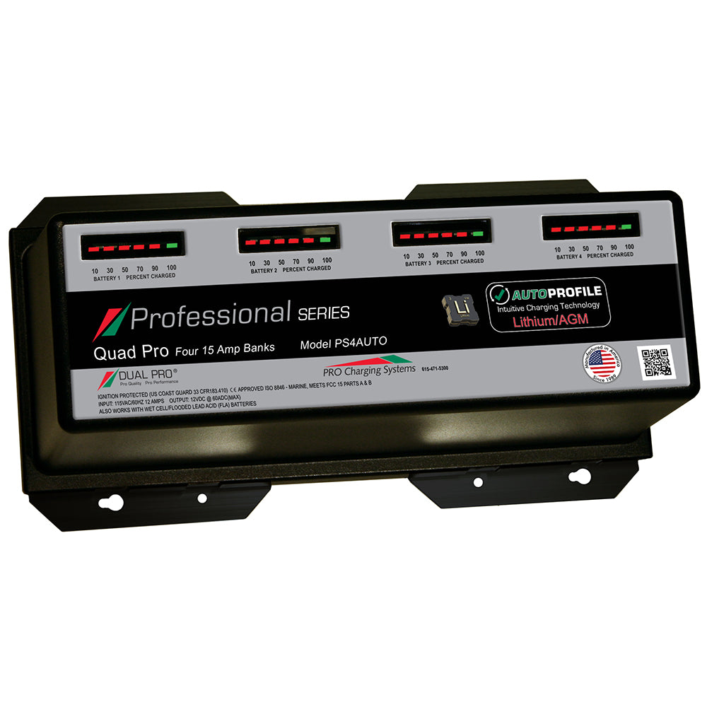 Dual Pro PS4 Auto 15A - 4-Bank Lithium/AGM Battery Charger [PS4AUTO] - Premium Battery Chargers from Dual Pro - Just $723.99! 