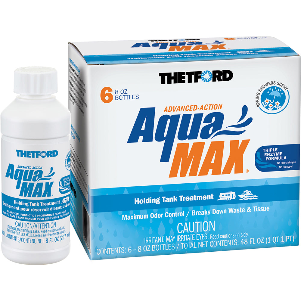 Thetford AquaMax Holding Tank Treatment - 6-Pack - 8oz Liquid - Spring Shower Scent [96634] - Premium Marine Sanitation from Thetford Marine - Just $13.59! 