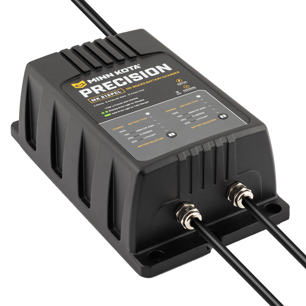 Minn Kota On-Board Precision Charger MK-212 PCL 2 Bank x 6 AMP LI Optimized Charger [1832121] - Premium Battery Chargers from Minn Kota - Just $175.99! Shop now at Boat Gear Depot