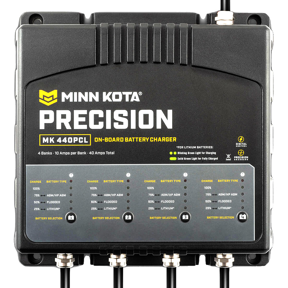 Minn Kota On-Board Precision Charger MK-440 PCL 4 Bank x 10 AMP LI Optimized Charger [1834401] - Premium Battery Chargers from Minn Kota - Just $406.99! 