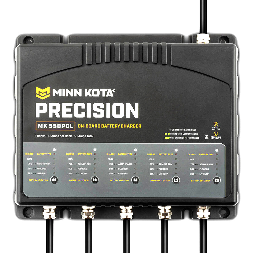 Minn Kota On-Board Precision Charger MK-550 PCL 5 Bank x 10 AMP LI Optimized Charger [1835500] - Premium Battery Chargers from Minn Kota - Just $578.99! 