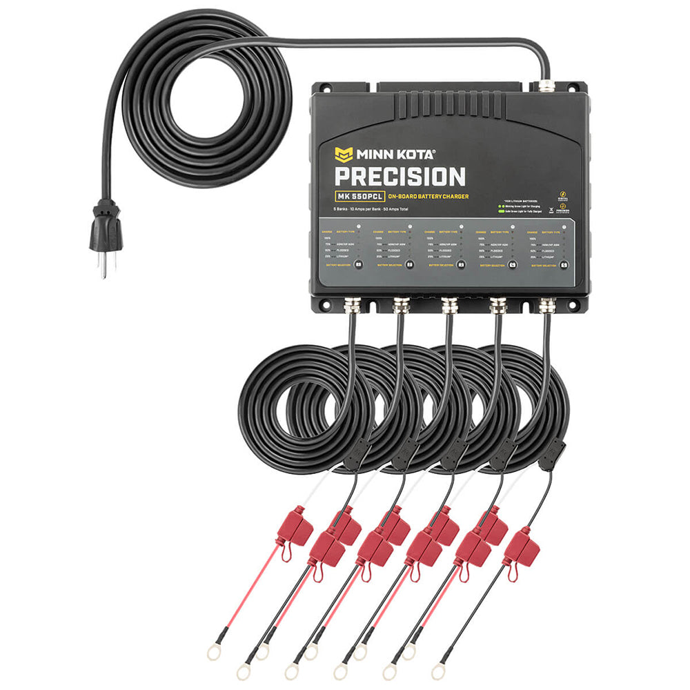 Minn Kota On-Board Precision Charger MK-550 PCL 5 Bank x 10 AMP LI Optimized Charger [1835500] - Premium Battery Chargers from Minn Kota - Just $578.99! 