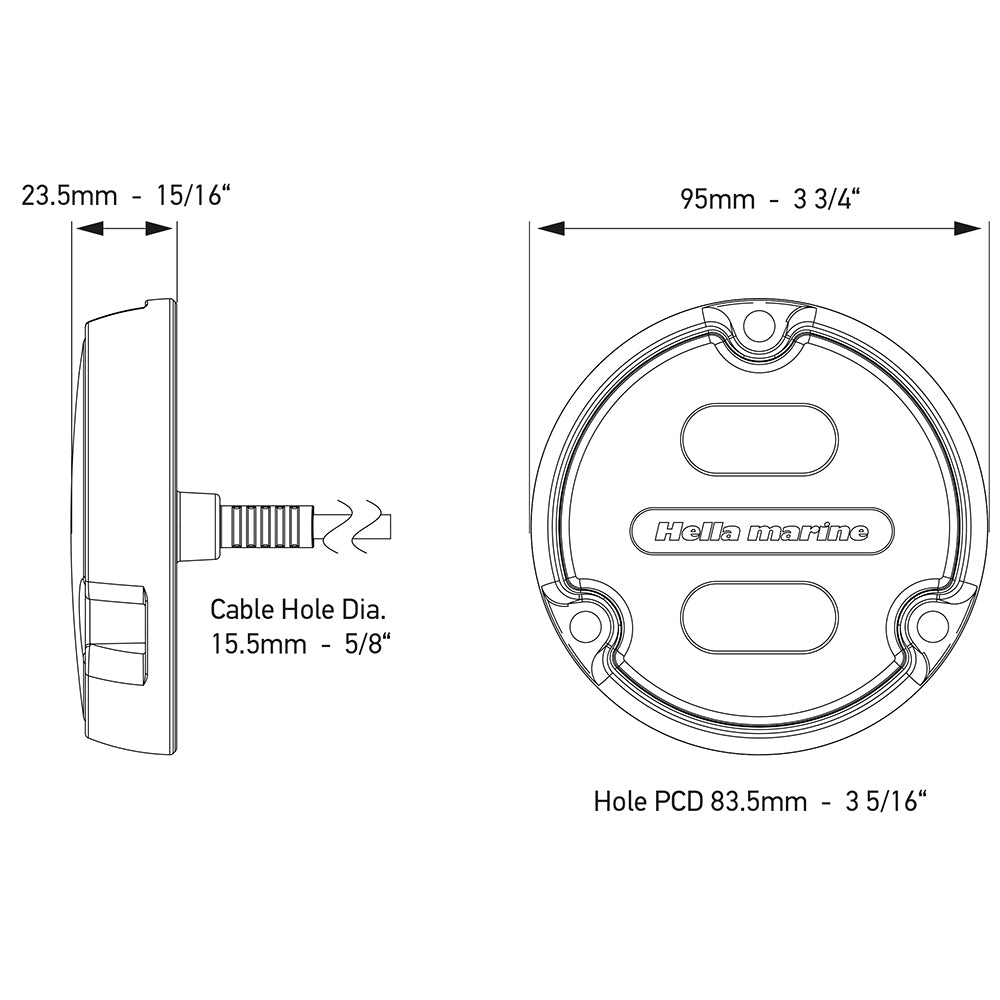 Hella Marine Apelo A1 Blue White Underwater Light - 1800 Lumens - Black Housing - Charcoal Lens [016145-001] - Premium Underwater Lighting from Hella Marine - Just $146.99! 