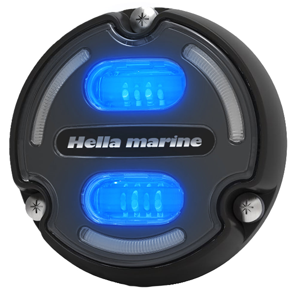 Hella Marine Apelo A2 Blue White Underwater Light - 3000 Lumens - Black Housing - Charcoal Lens w/Edge Light [016147-001] - Premium Underwater Lighting from Hella Marine - Just $200.99! 