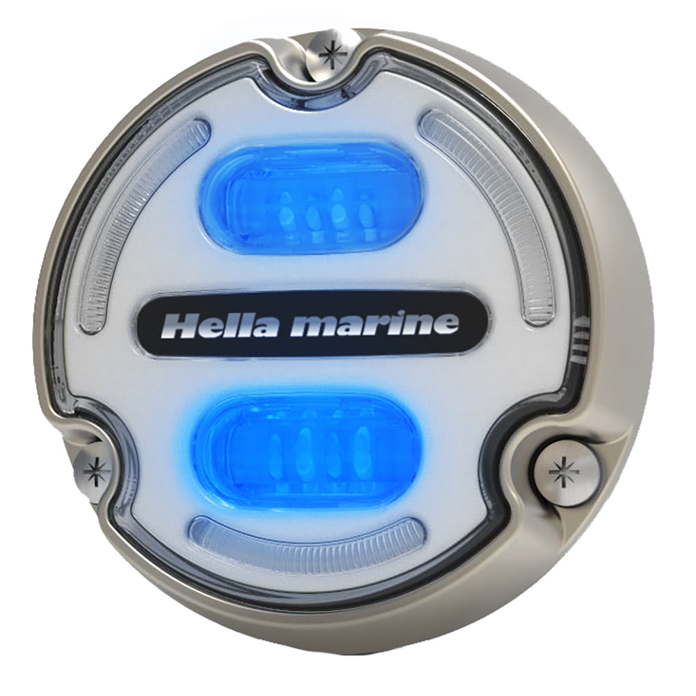 Hella Marine Apelo A2 Blue White Underwater Light - 3000 Lumens - Bronze Housing - White Lens w/Edge Light [016147-101] - Premium Underwater Lighting from Hella Marine - Just $276.99! 