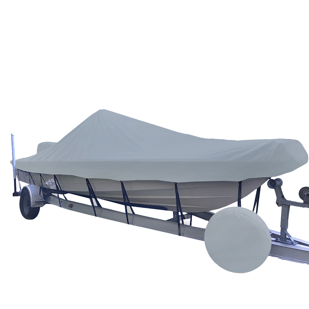 Carver Sun-DURA Narrow Series Styled-to-Fit Boat Cover f/23.5 V-Hull Center Console Shallow Draft Boats - Grey [71223NS-11] - Premium Winter Covers from Carver by Covercraft - Just $389.99! 