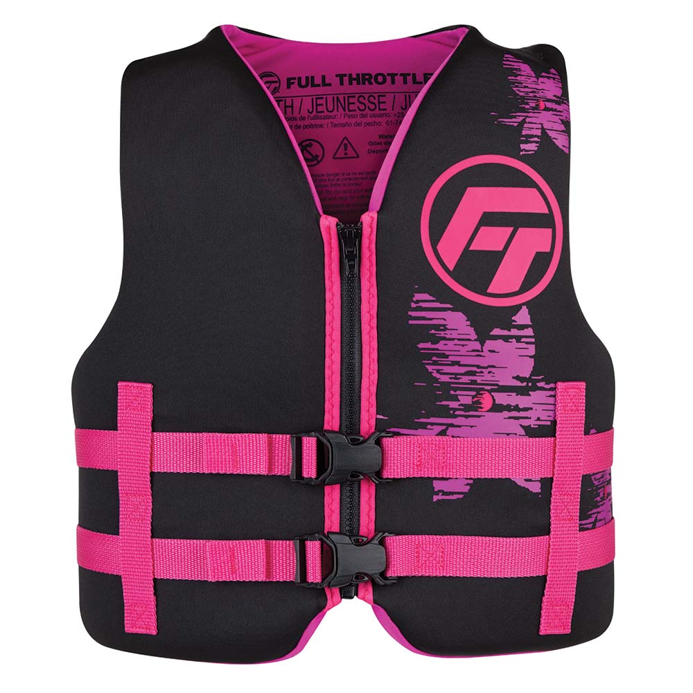 Full Throttle Youth Rapid-Dry Life Jacket - Pink/Black [142100-105-002-22] - Premium Life Vests from Full Throttle - Just $37.99! 