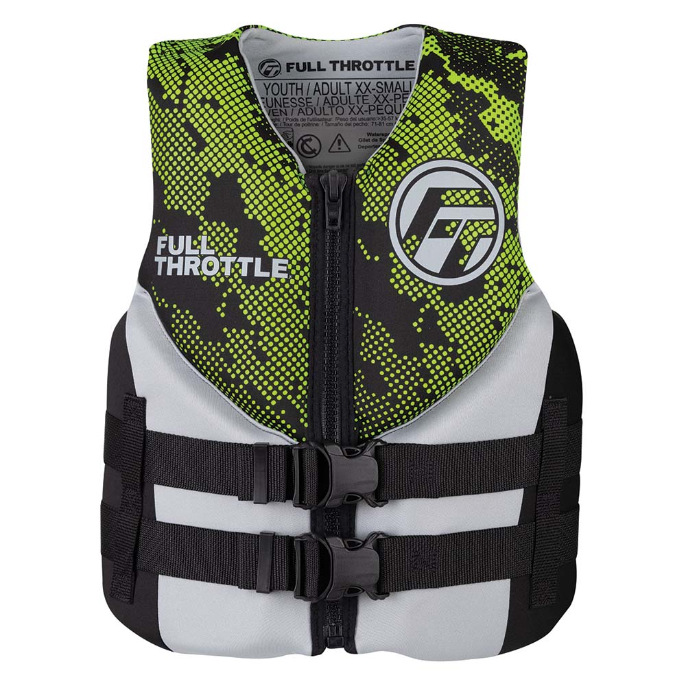 Full Throttle Junior Hinged Neoprene Life Jacket - Green [142400-400-009-22] - Premium Life Vests from Full Throttle - Just $47.99! 