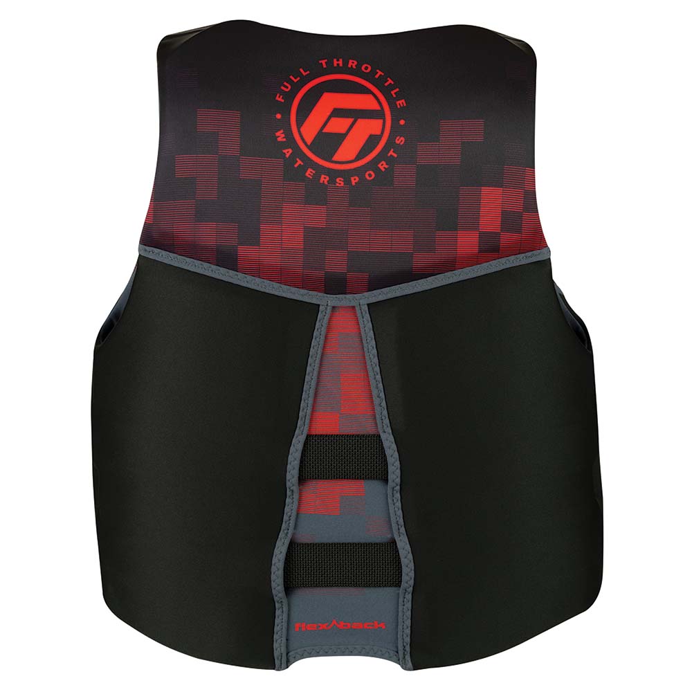 Full Throttle Mens Rapid-Dry Flex-Back Life Jacket - XL - Black/Red [142500-100-050-22] - Premium Life Vests from Full Throttle - Just $67.99! 