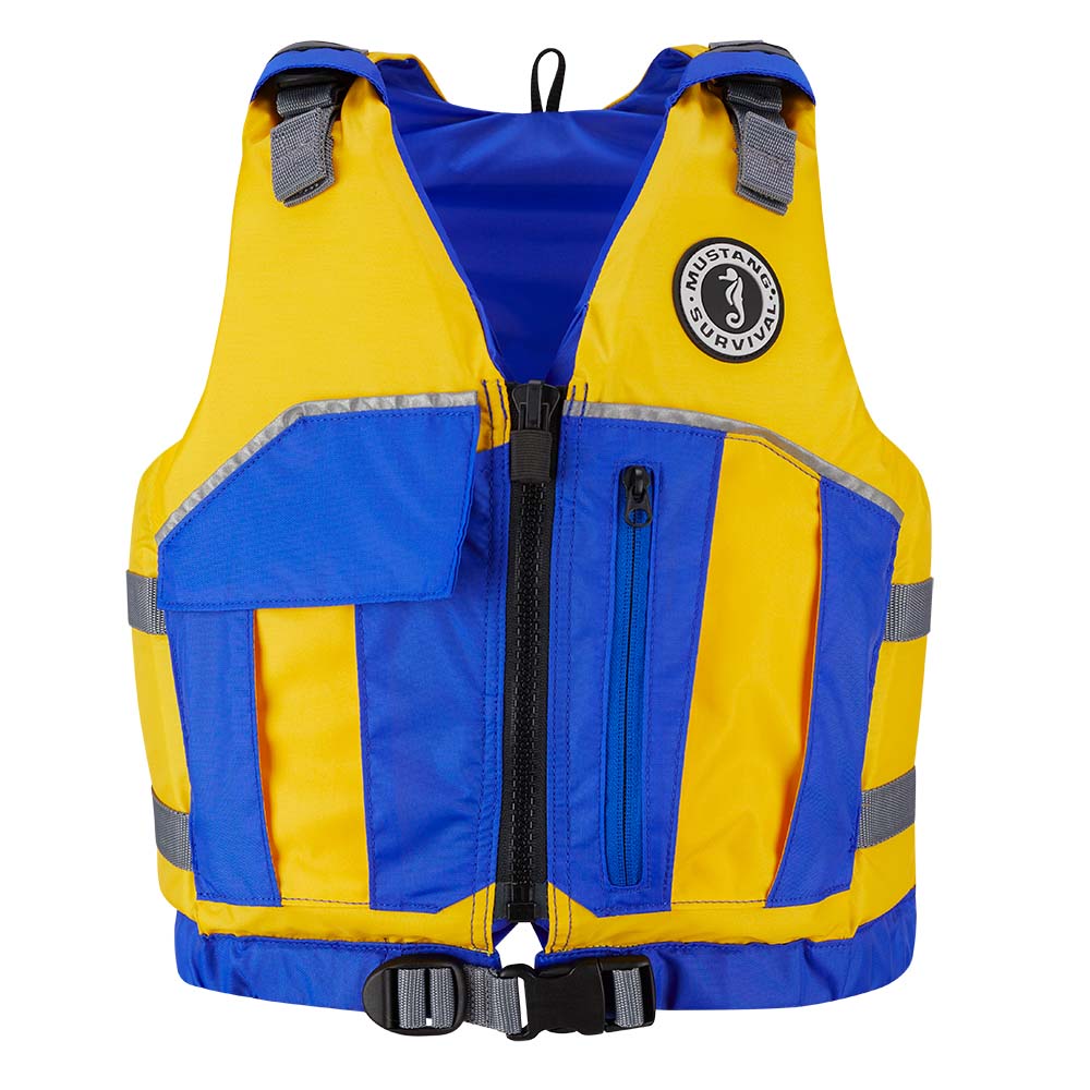 Mustang Youth Reflex Foam Vest - Yellow/Royal Blue [MV7030-220-0-216] - Premium Personal Flotation Devices from Mustang Survival - Just $57.99! 