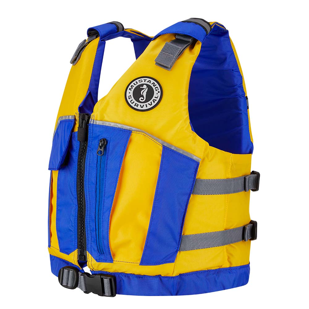 Mustang Youth Reflex Foam Vest - Yellow/Royal Blue [MV7030-220-0-216] - Premium Personal Flotation Devices from Mustang Survival - Just $57.99! 