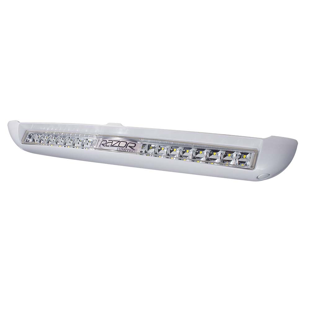 Lumitec Razor Light Bar - Flood - White Housing w/Inverted Logo Flush Mount [101590] - Premium Light Bars from Lumitec - Just $565.99! 